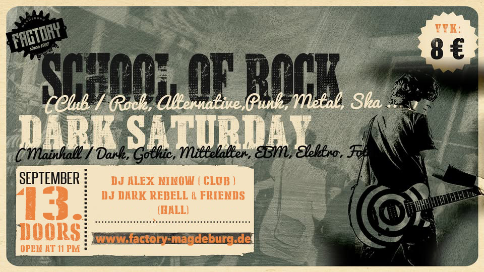 Birthday Bash // Dark Saturday meets School of Rock // 13.09.2025